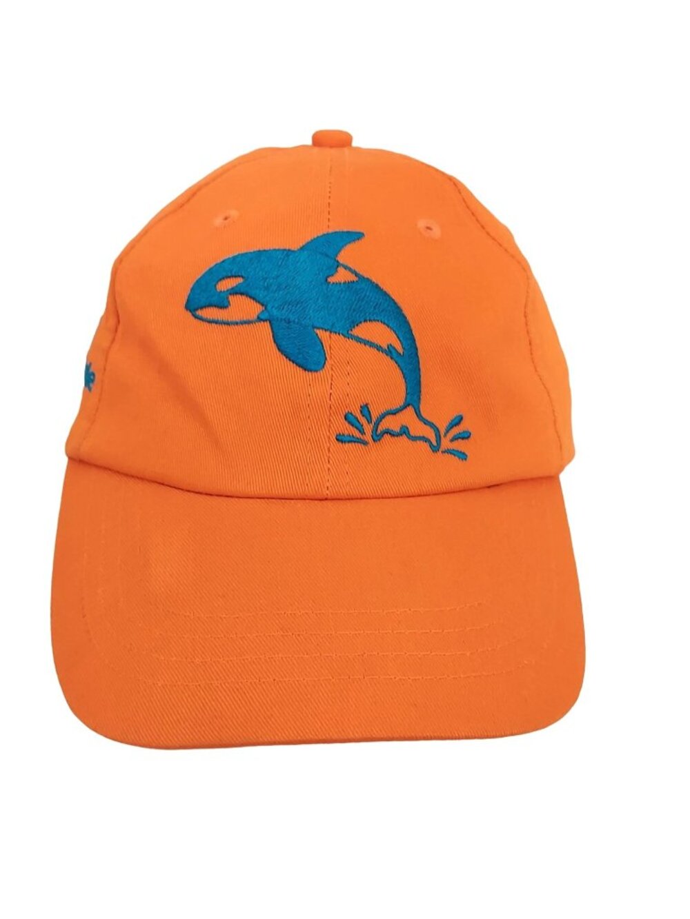 SeaWorld Hat Youth Orange Whale Embroidered Strapback Adjustable Cap Cotton 2014